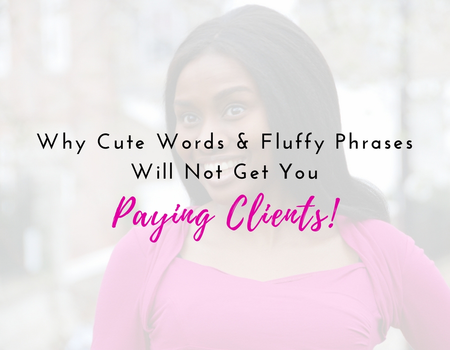 Why Cute Words And Fluffy Phrases Will Not Get You Paying Clients